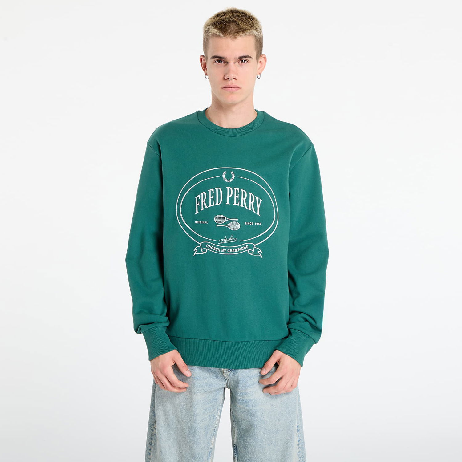 Sweatshirt Fred Perry Fred Perry Chosen By Champions Sweatshirt Grøn | M1605 Z18, 0