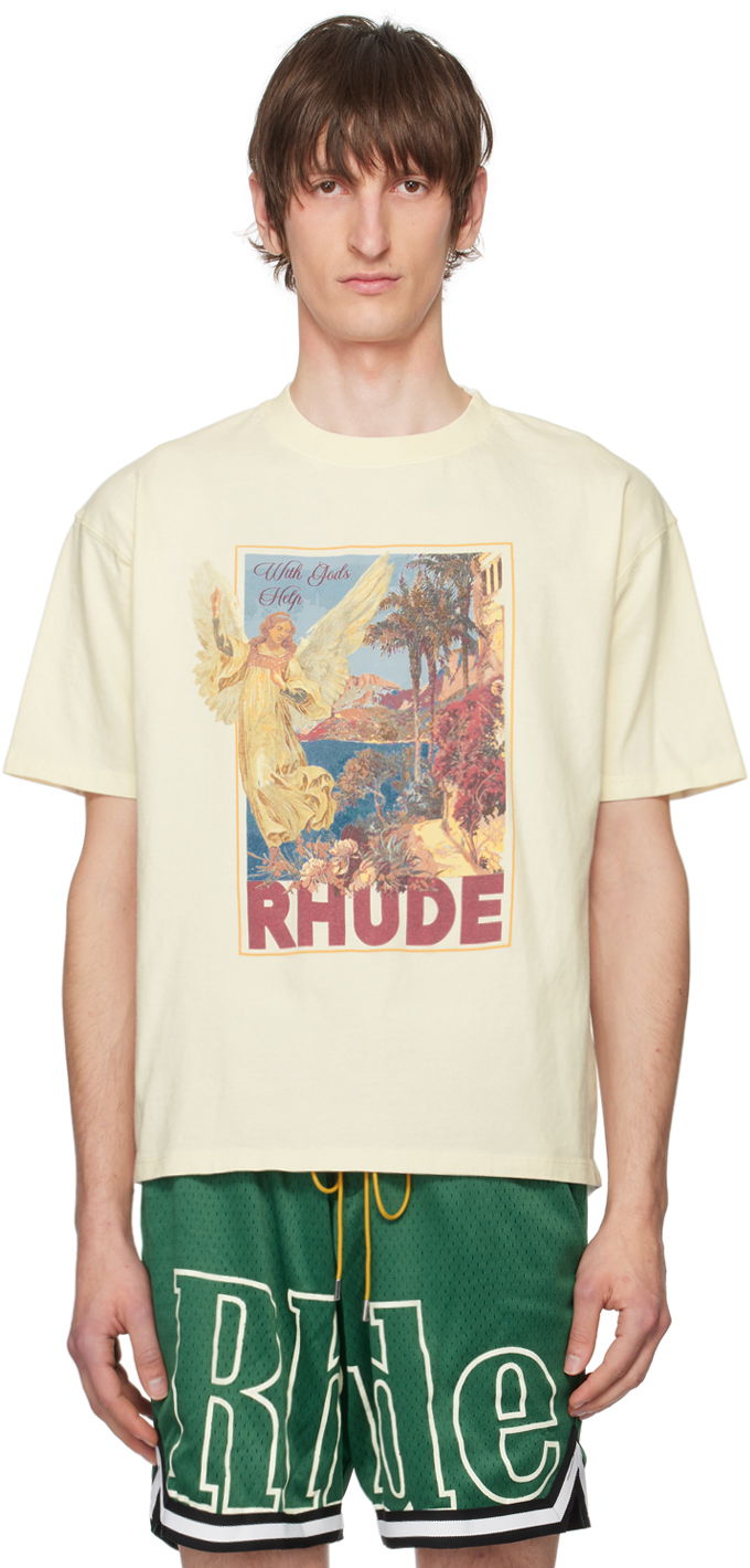 T-shirt Rhude Angel T-Shirt Beige | RHPS24TT23012611, 0