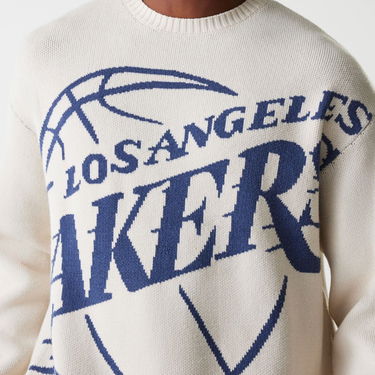 Sweater New Era New Era NBA LA Lakers Oversized Knit Sweater Beige | 60684350, 3
