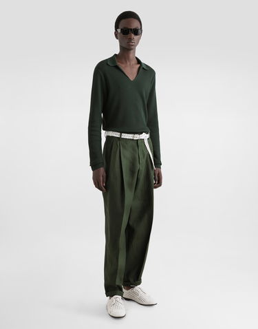 Bukser Dolce & Gabbana Dolce & Gabbana Linen Turned-Up Cuffs Pants Grøn | GP114TFU4MCV0304, 1