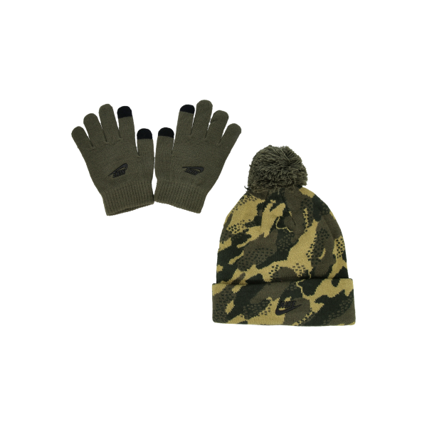Tilbehør Nike SEASONAL All Over Print Pom Beanie and Touchscreen Gloves Set Flerfarvet | 9A3050-EDR, 0