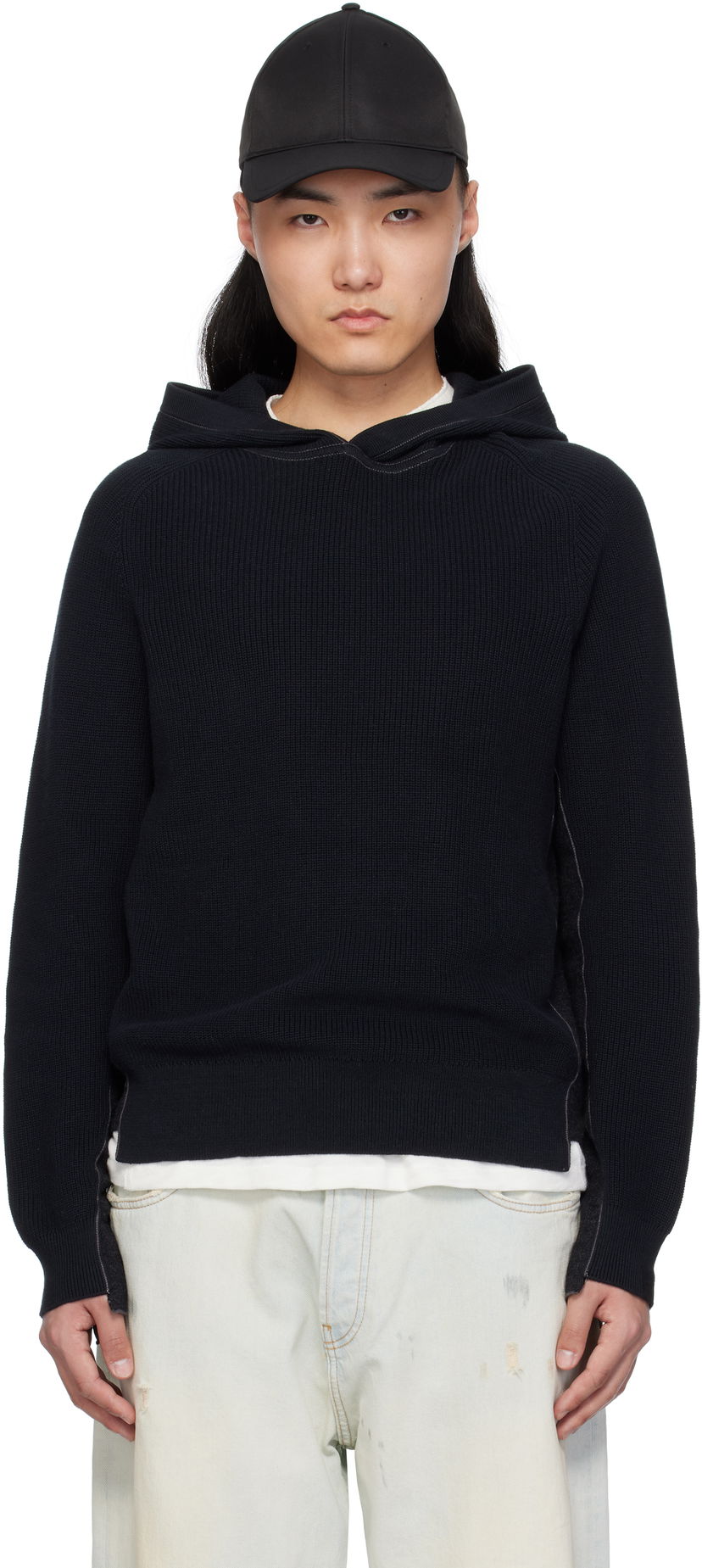 Sweater rag & bone rag & bone Gabe Spliced Hoodie Mørkeblå | MBS25S026SD26