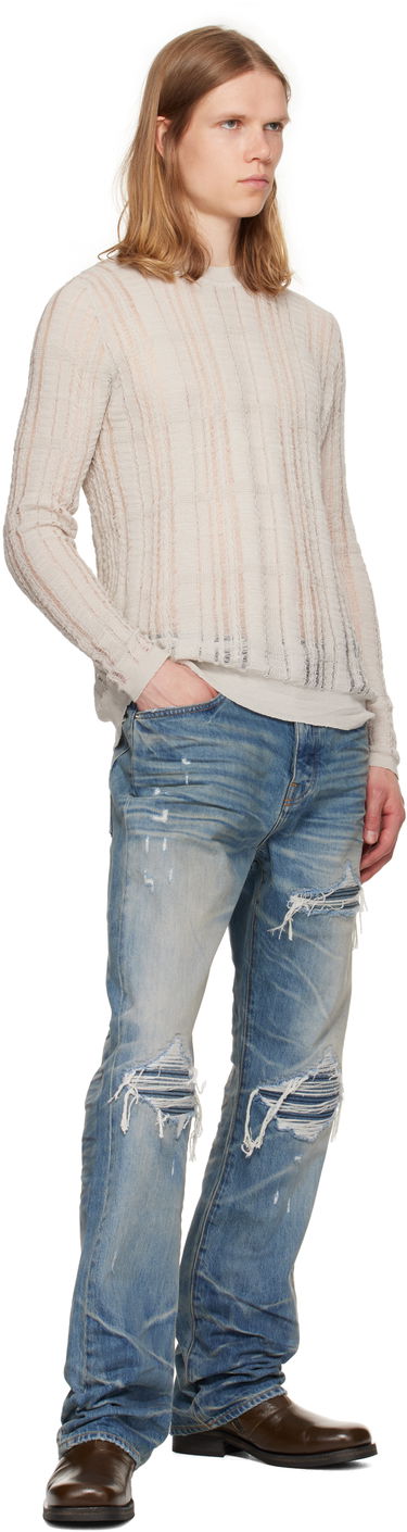 Jeans AMIRI AMIRI Pleated Denim Straight MX1 Jeans Blå | AMDNGH1087, 3