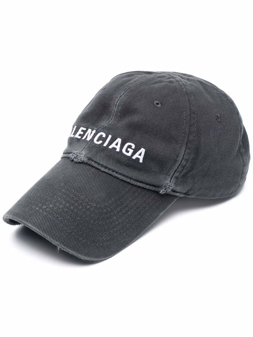 Kasket Balenciaga Washed Out Baseball Cap Dark Grey Grå | 673319410B21177
