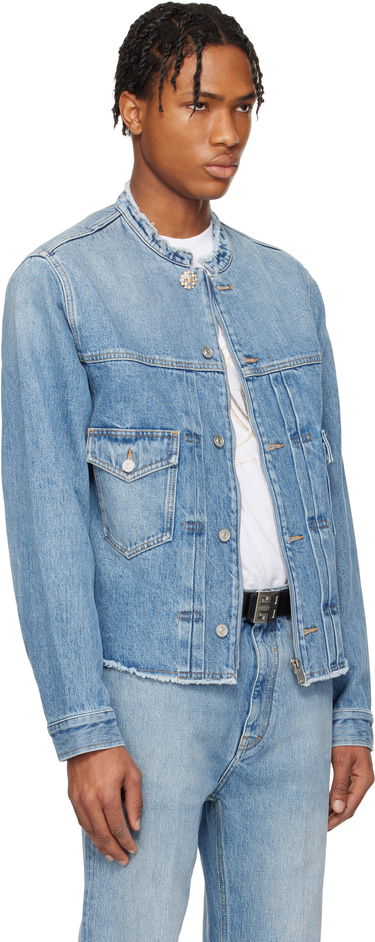 Jakke Givenchy Givenchy Reworked Biker Denim Jacket Blå | BM01BE5YCH415, 1
