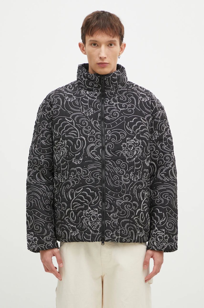 Puffer jakke KENZO Black Tiger Print Down Jacket Sort | FE65OU1439NN.99, 0