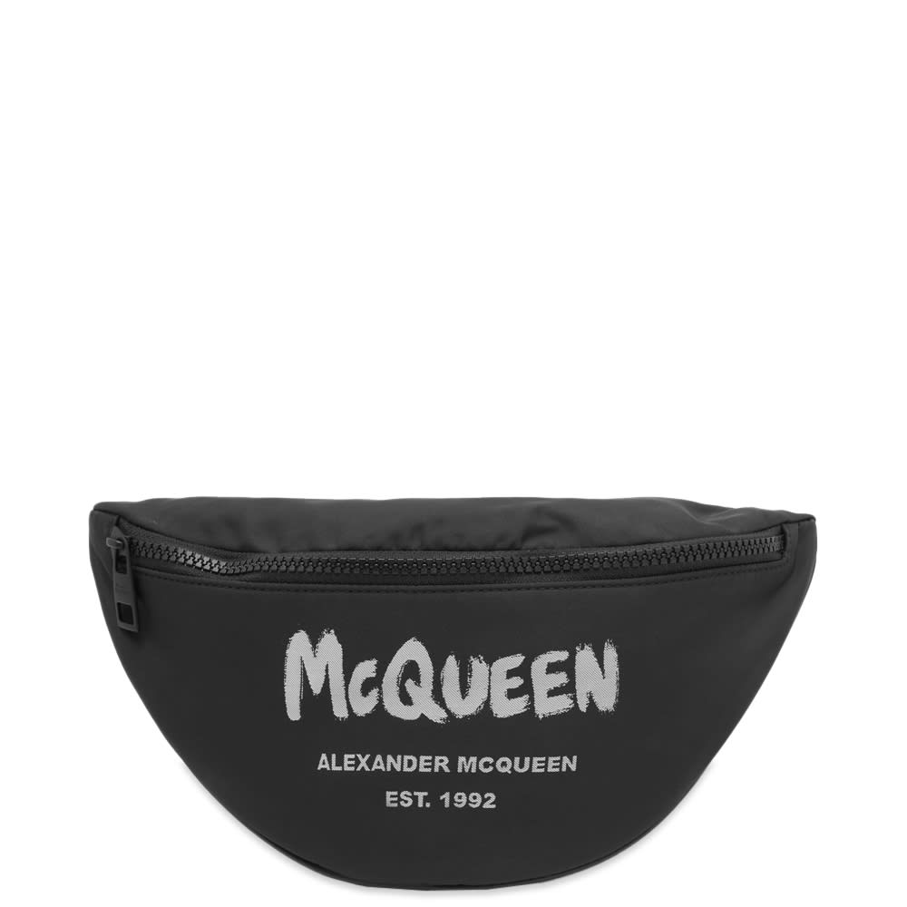 Taljetaske Alexander McQueen Graffitti Logo Waist Bag Sort | 7279711AABW-1073, 0