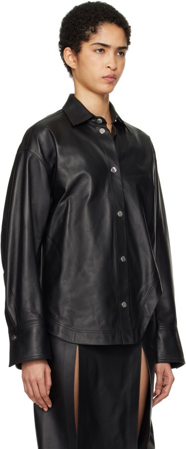 Skjorte The Attico Attico Eliza Leather Shirt Sort | 250WCB00074 LBT129AA, 1