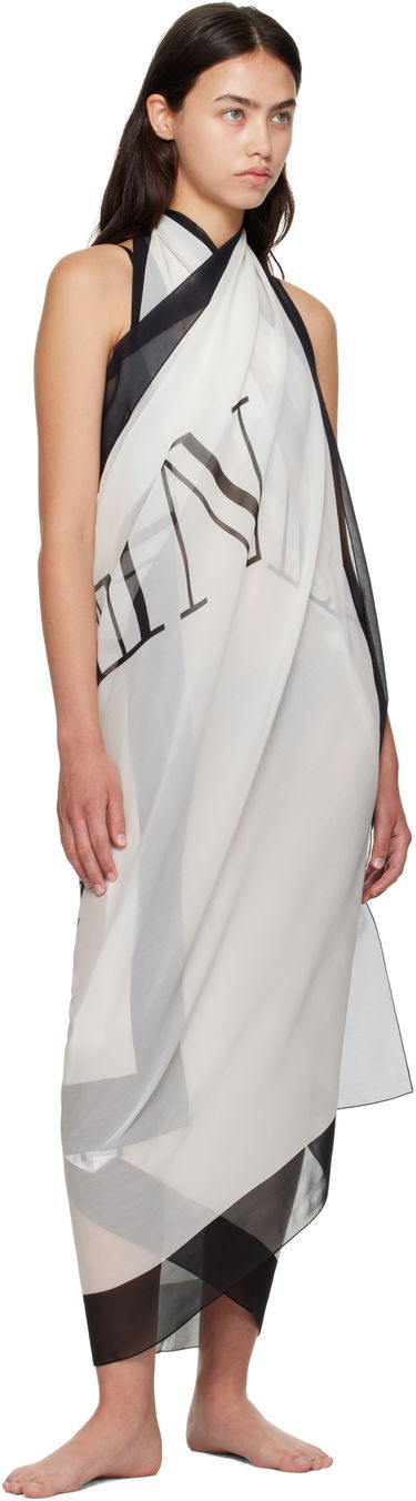 Tørklæde Balmain Balmain Two-Tone Printed Beach Cover-up Hvid | BKA202410, 3