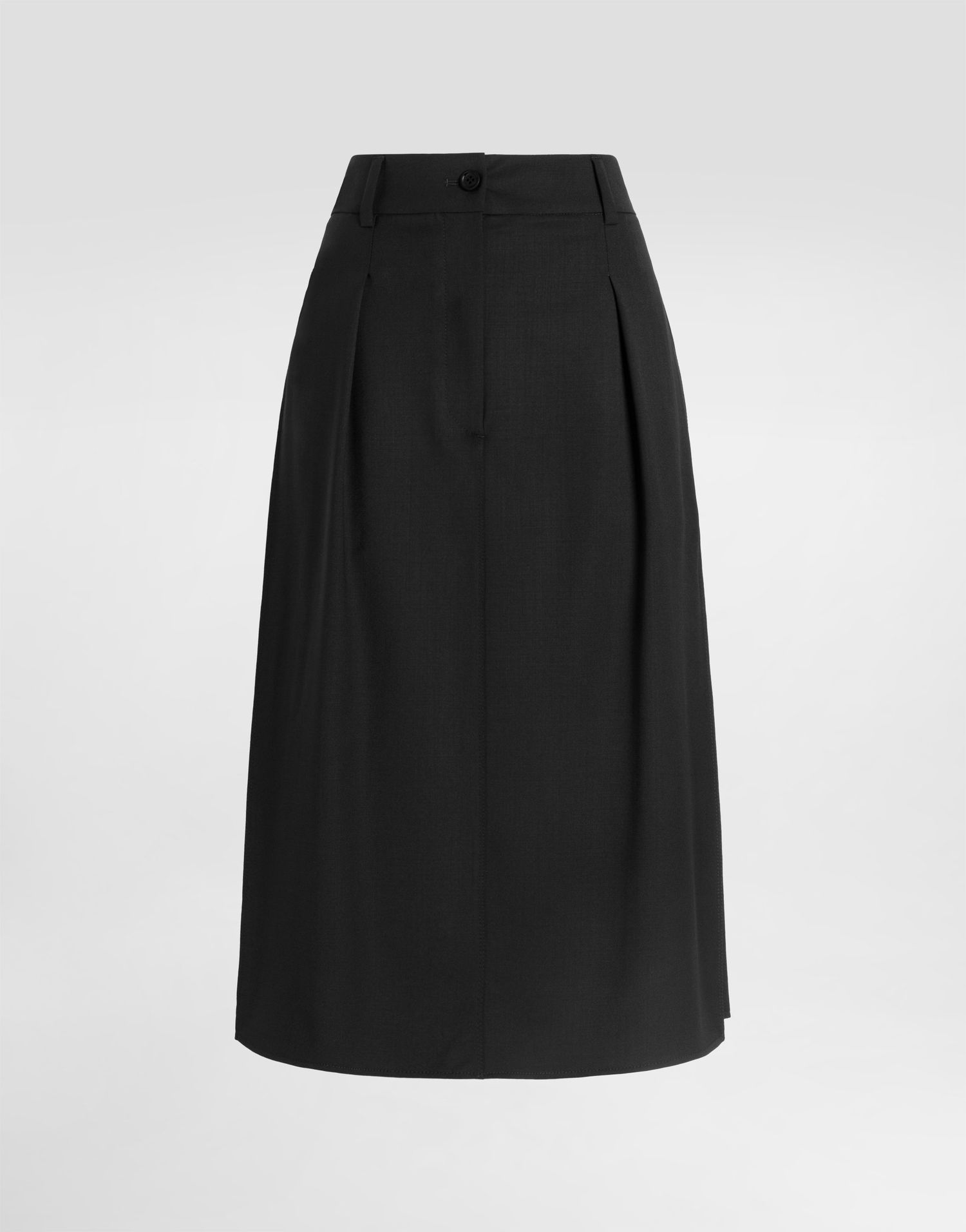 Nederdel Dolce & Gabbana Bi-stretch Sallia Pleated High-Waist Midi Skirt Sort | F4C6DTFUBGCN0000, 0