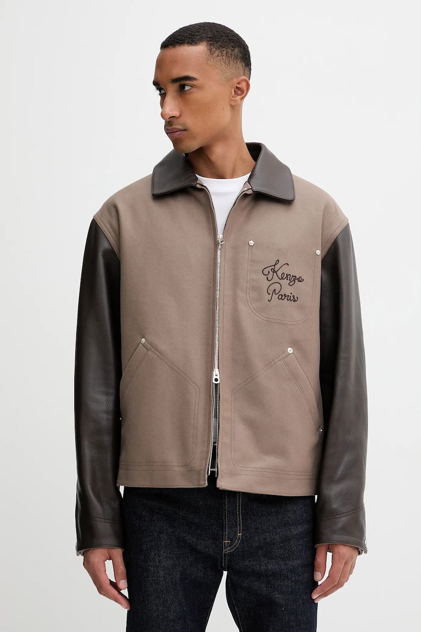 Jakke KENZO Kenzo Wool Blend Jacket Brun | FF68BL1519OH