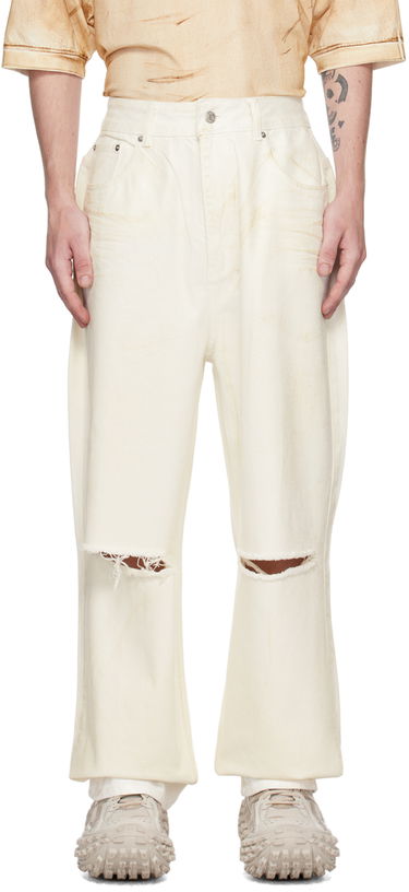 Jeans We11done Foil Coated Relaxed-Fit Jeans Hvid | WD-DP1-23-342-M-WH, 0