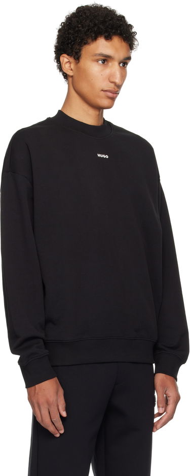 Sweater BOSS Cotton-Terry Logo Sweater Sort | 50525892, 4
