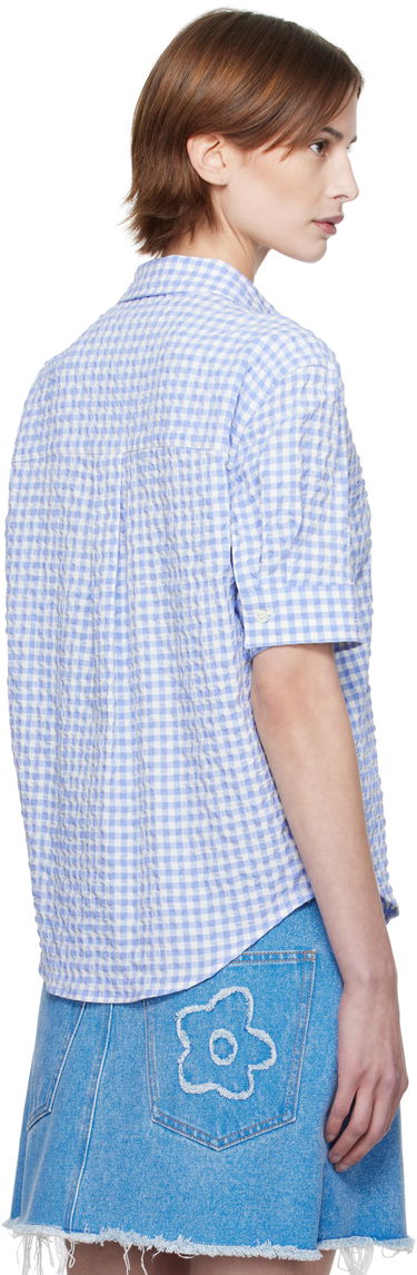 Skjorte Marni Marni Seersucker Checked Shirt Blå | CAMA0623S0 UTN929, 2