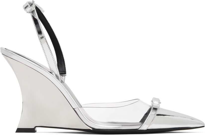Sneakers og sko Versace Metallic Wedge Heels with Ribbon Strap Metalisk | 1016194_1A10007_2T08P
