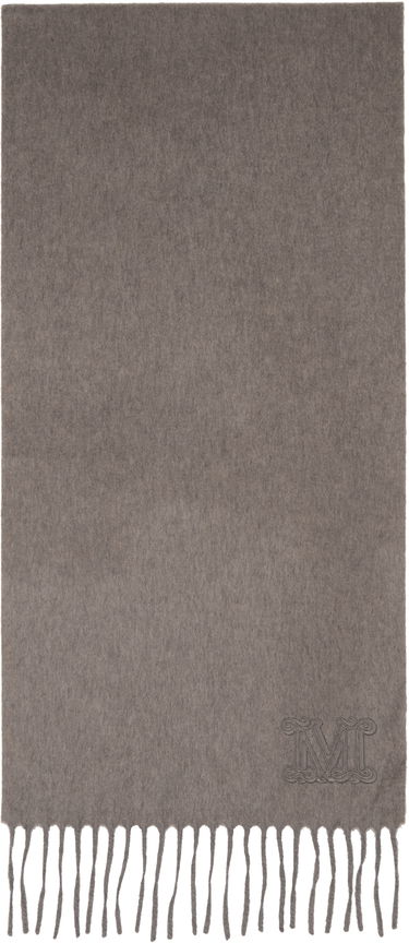 Tørklæde Max Mara Wsdalia Embroidered M-Logo Fringed Scarf Brun | 2524546311600, 1