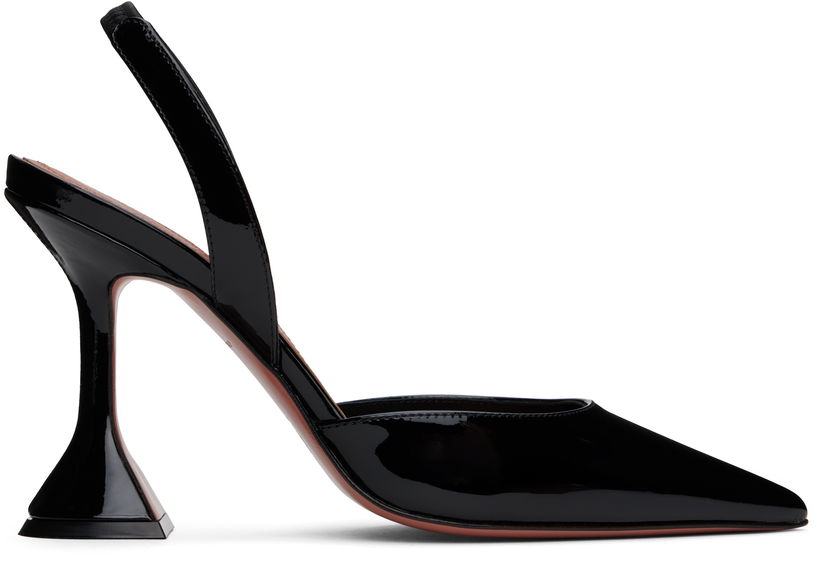 Sneakers og sko Amina Muaddi Amina Muaddi Holli Sling Heels Sort | HOLLI SLING PATENT