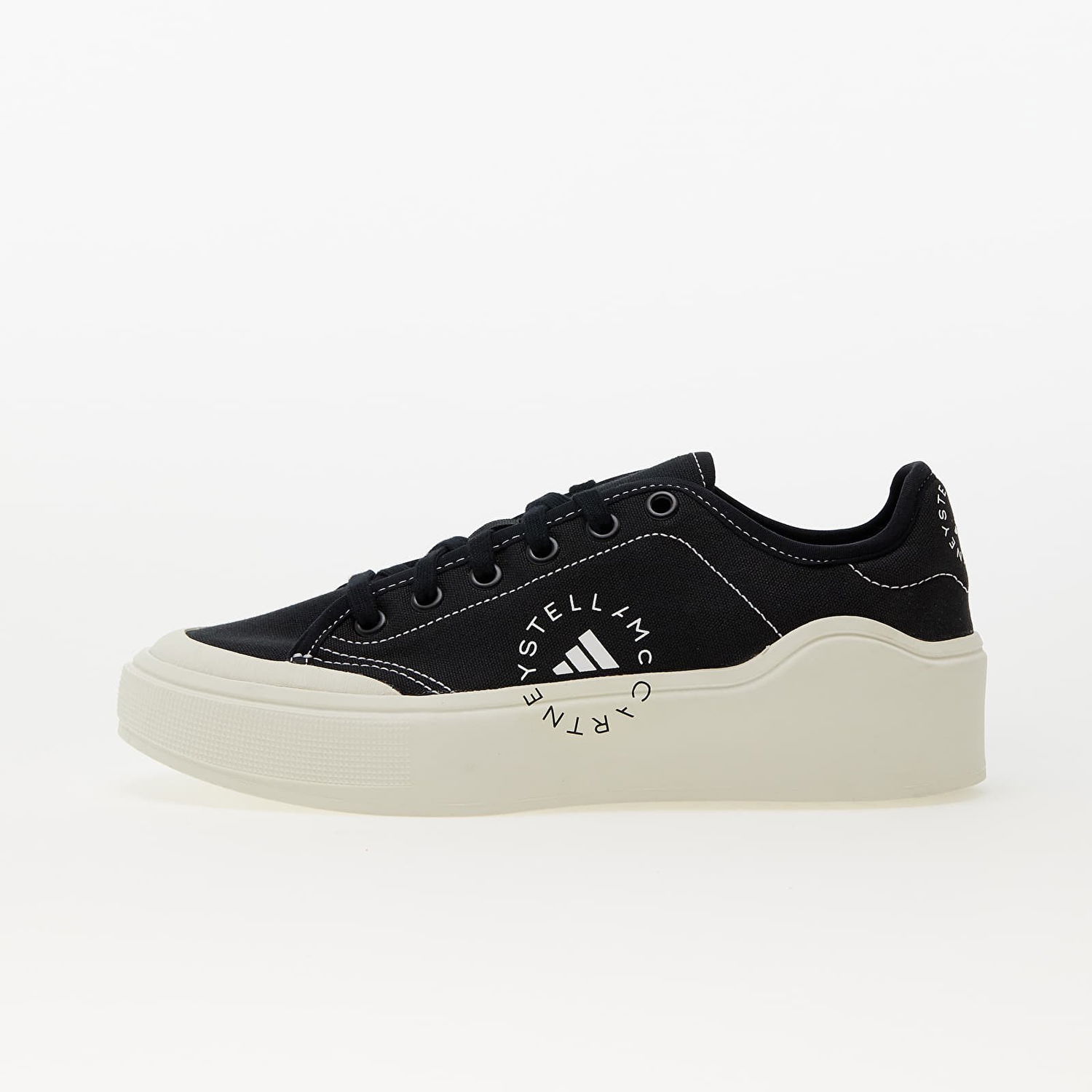 Sneakers og sko adidas Performance Stella McCartney x Court Cotton Core Black/ Core Black/ Off White Sort | HP5702, 0