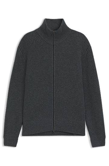 Sweater BOSS BECKHAM x BOSS Zip-Up Cardigan in Wool and Cashmere Grå | 50554340, 0