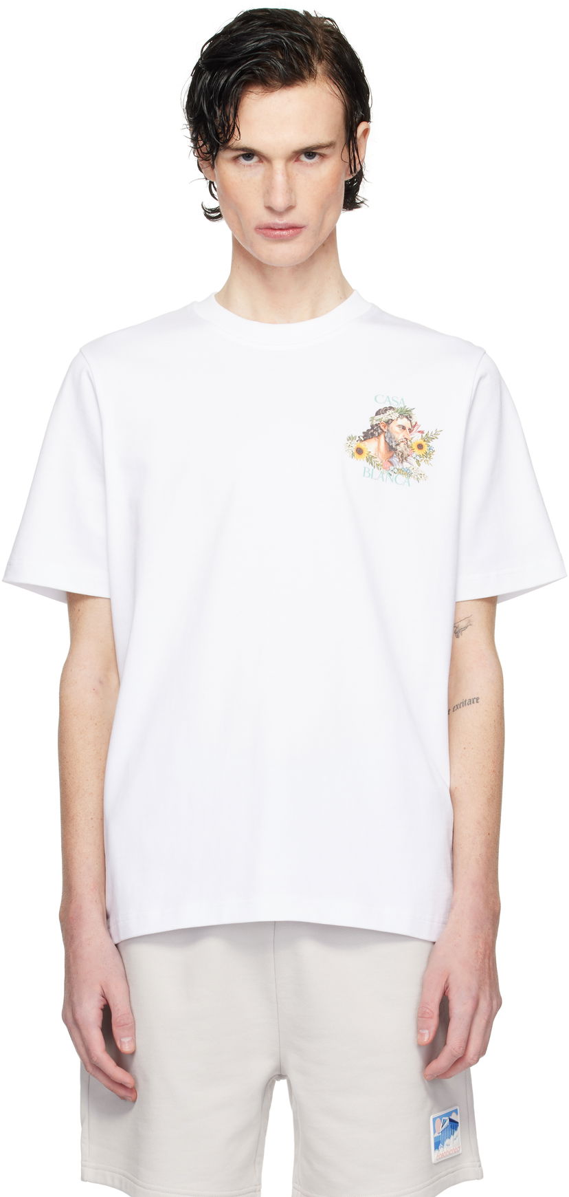 T-shirt Casablanca Graphic Print T-Shirt Hvid | MPS25-JTS-001-01