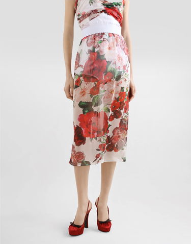 Nederdel Dolce & Gabbana Dolce & Gabbana Rose-Print Chiffon Midi Skirt Flerfarvet | F4BBOTIS1Y6HA5PD, 3