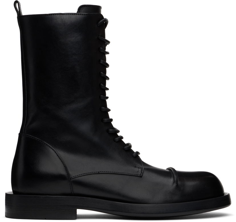 Tøj Ann Demeulemeester Ann Demeulemeester Gillian Pintuck Combat Boots Sort | 2402-M-C15-LT049-099