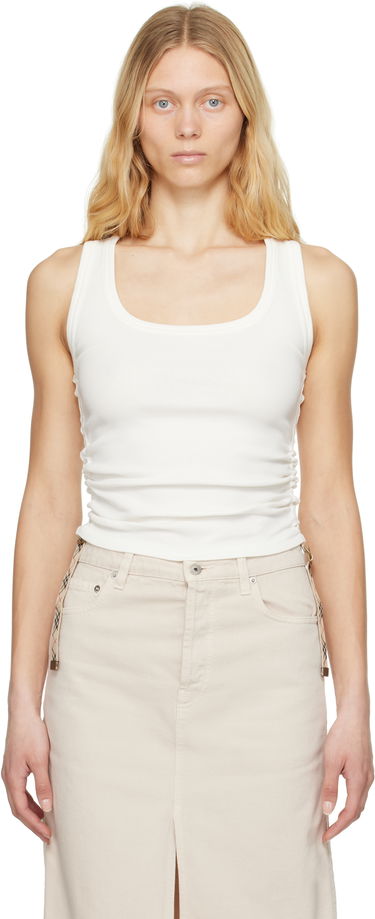 Tanktop Burberry Burberry Festival Cotton Tank Top Hvid | 8109197, 0