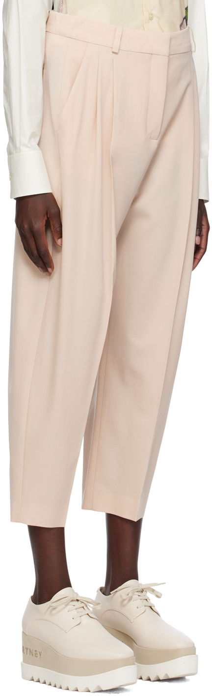Bukser Stella McCartney Stella McCartney Pleated Cropped Trousers Lyserød | 5919643CU704, 1