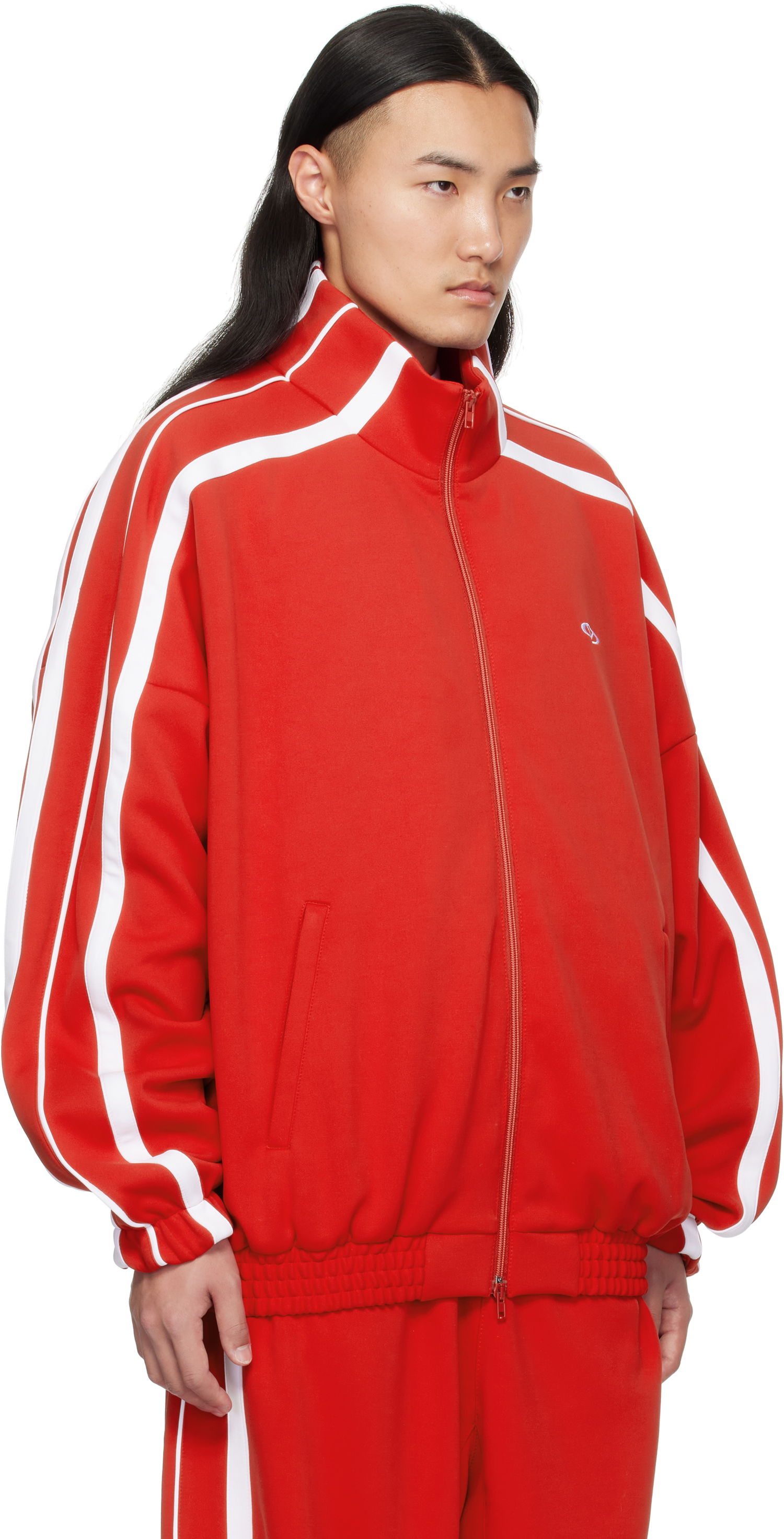 Træningsdragt VETEMENTS Vetements Oval Logo Gym Track Jacket Rød | UA66JA360R, 1