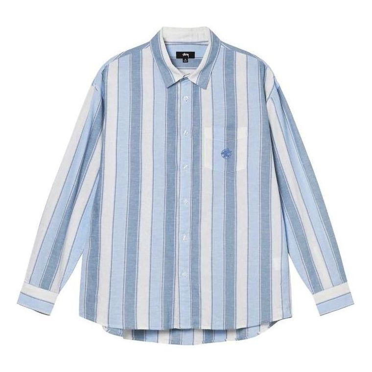 Skjorte Stüssy Stussy Wide Striped Shirt Blå | 1110239
