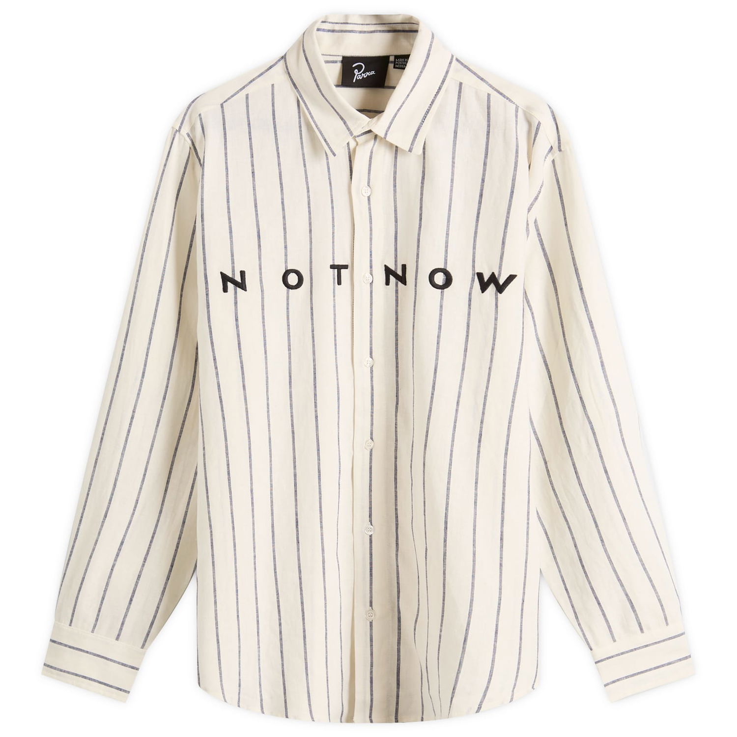 Skjorte By Parra Parra Not Now Striped Shirt, Size Large Hvid | 53435-WHT, 0