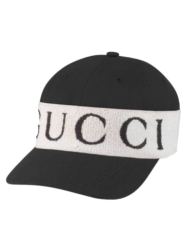 Kasket Gucci Logo Band Baseball Cap Sort | 492545 4HC56 1077