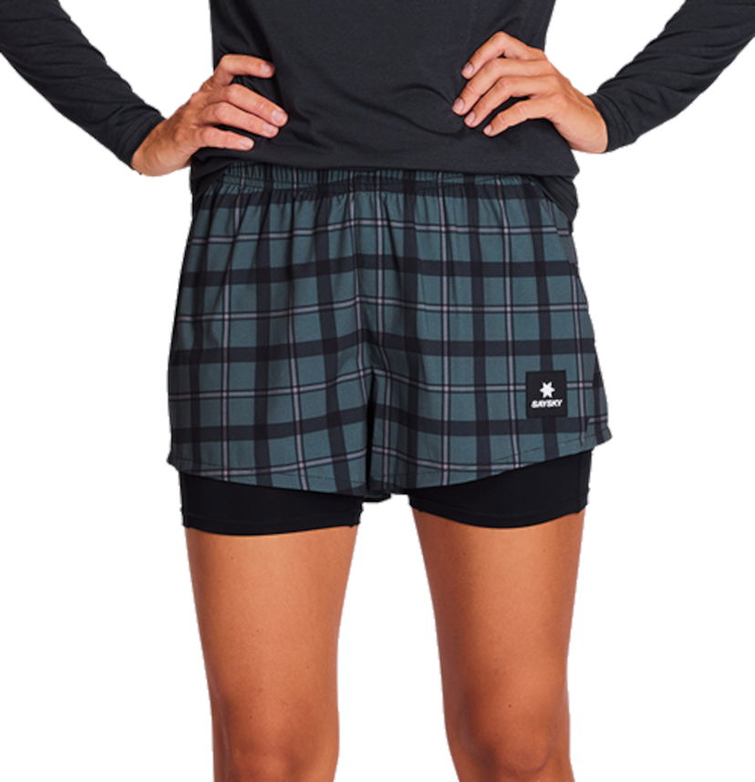Shorts Saysky Saysky Checker Pace 2-in-1 3" Shorts Grøn | kwrsh04c1007