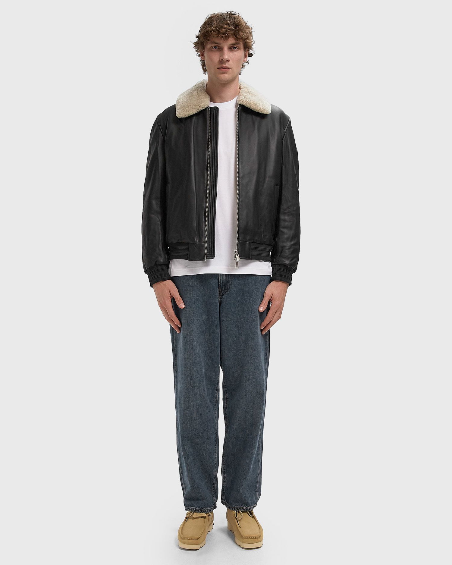 Bomberjakke Moose Knuckles Toba Leather Bomber Jacket Sort | M34ML313-292, 1
