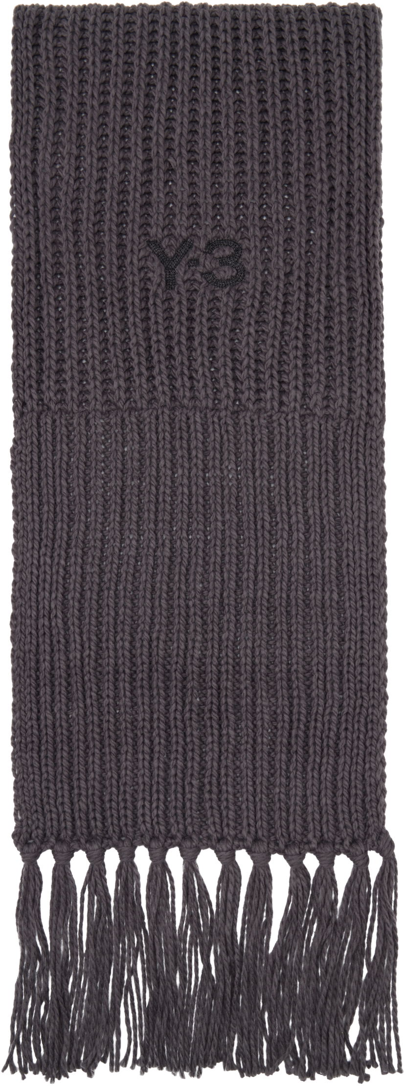 Tørklæde Y-3 Y-3 Oversized Knit Scarf with Tassels Grå | KC0413