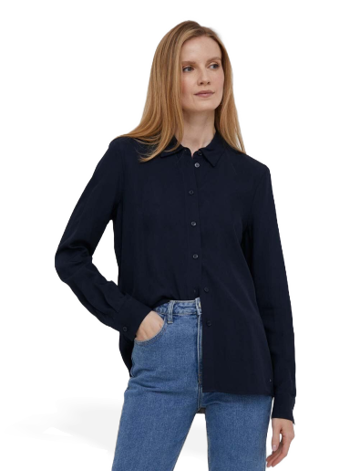 Skjorte Tommy Hilfiger Regular Fit Twill Shirt Mørkeblå | WW0WW39388