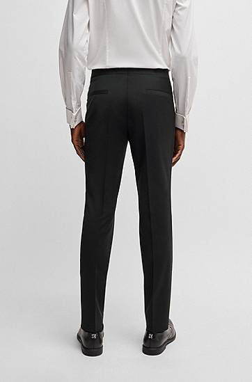 Bukser BOSS Extra Slim Fit Stretch Wool Blend Trousers Sort | 50476482, 1