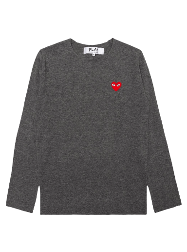 Sweater Comme des Garçons PLAY Red Heart Crewneck Grå | AZ N068 051 3