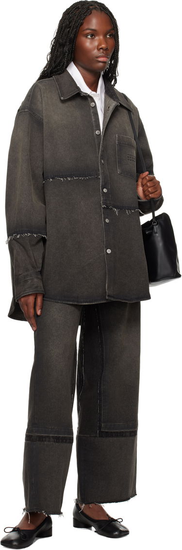 Skjorte Maison Margiela MM6 Maison Margiela Long-Sleeved Reconstructed Denim Shirt Sort | SH2DT0009 S30848, 3