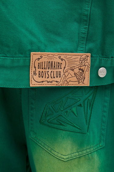 Jakke BILLIONAIRE BOYS CLUB Oversized Garment Dyed Denim Jacket Grøn | B24411, 3