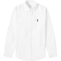 Skjorte AMI Button Down Logo Oxford Shirt Hvid | BFUSH130-CO0031-168, 2