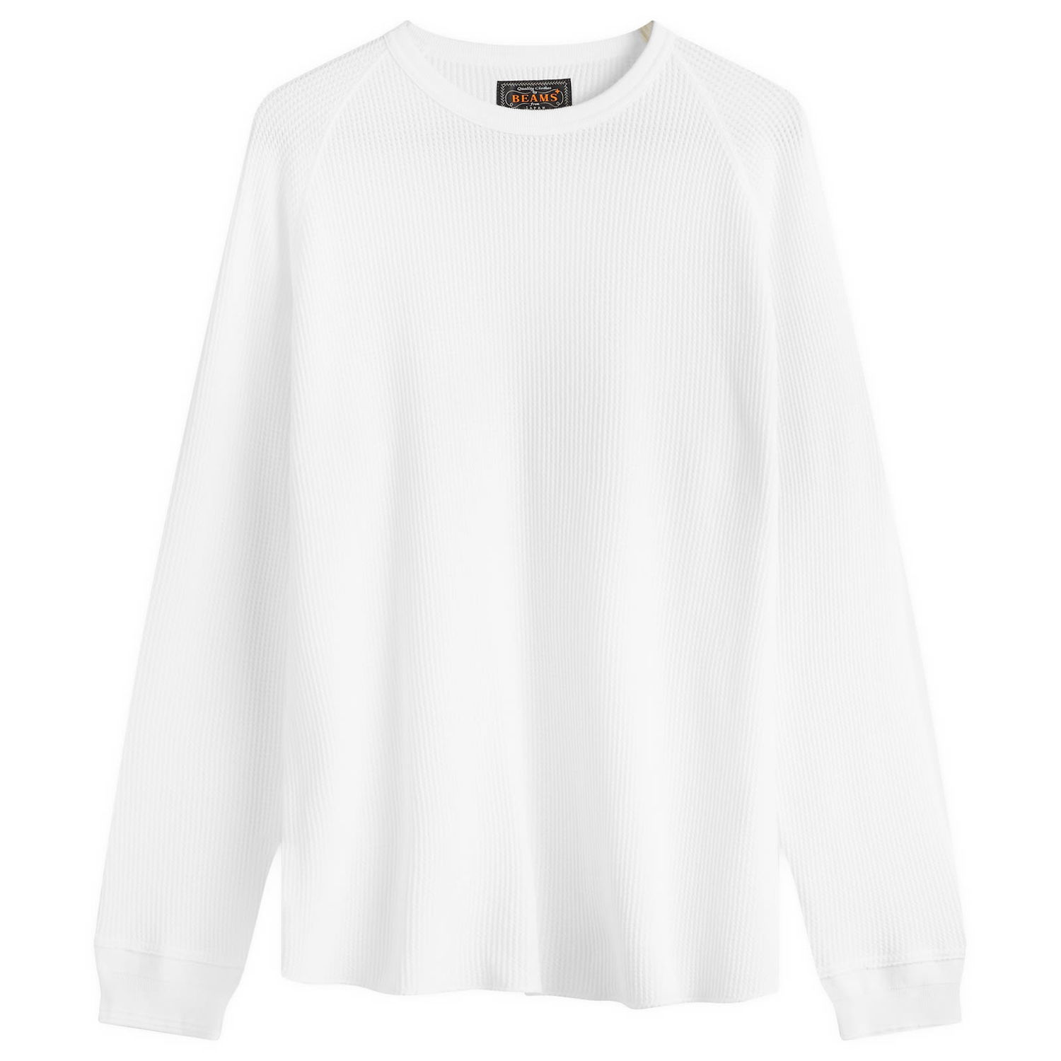 T-shirt BEAMS Beams Plus Long Sleeve Thermal T-Shirt, Size Large Hvid | 3814-0057-156-01, 0