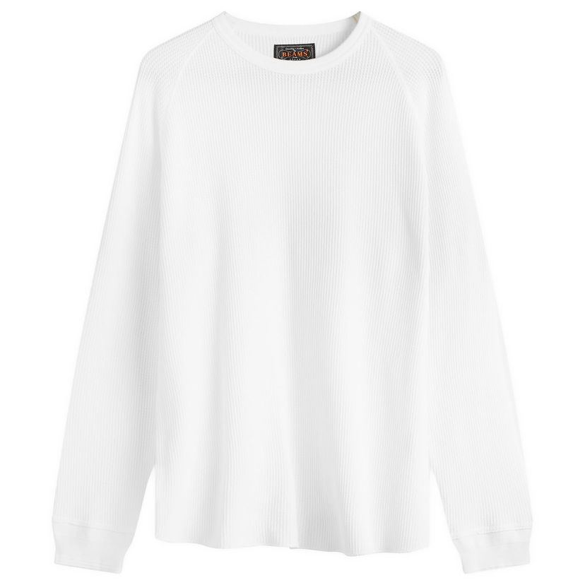 T-shirt BEAMS Beams Plus Long Sleeve Thermal T-Shirt, Size Large Hvid | 3814-0057-156-01