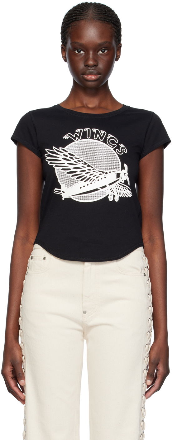 T-shirt Stella McCartney 'Wings' Graphic T-Shirt Sort | 6J02843SPZ12