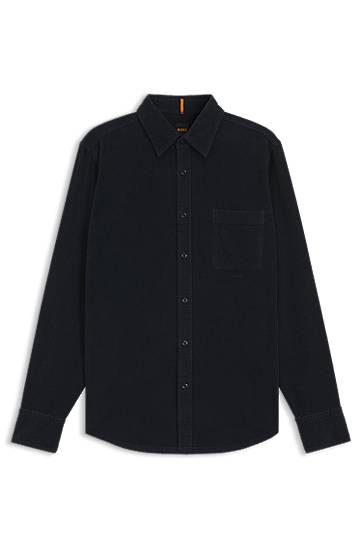 Skjorte BOSS Regular-Fit Corduroy Shirt Mørkeblå | 50548976, 0