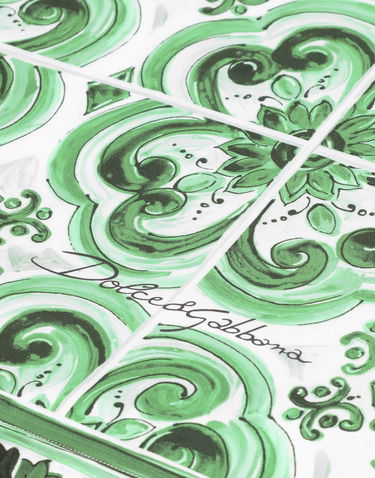 Tilbehør Dolce & Gabbana Dolce & Gabbana Set of 2 Cotton Sateen Pillowcases with Green Tile Print Grøn | TCES02TCAKFUV009, 3