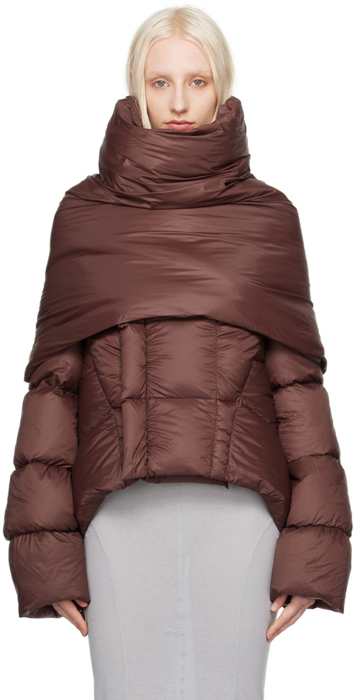 Tøj Rick Owens Brown Porterville Cowl Scarf Brun | RP02D3443 NP