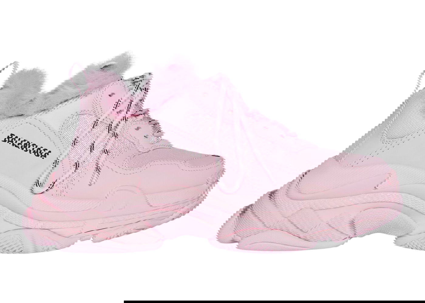 Sneakers og sko Balenciaga Triple S Fake Fur Pink W Lyserød | 668562W3CQ55000, 0