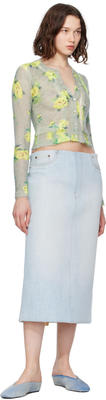 Sweater Acne Studios Acne Studios Layered Mohair Floral Cardigan Grøn | A60570-, 3