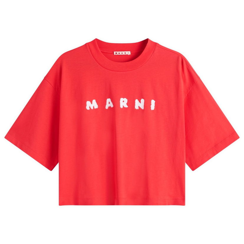 Crop top Marni Marni Women's Cropped Logo T-Shirt Rød | THJE0333P5